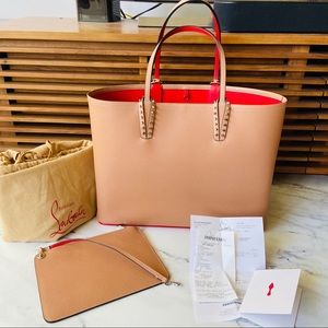 Like New Auth Louboutin Cabata Tote Nude Large
